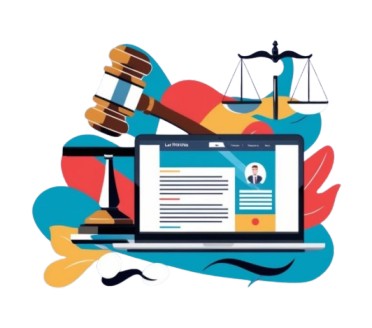 A vector showing a web design for legal firms
